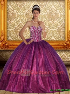Brand New Beading Sweetheart Ball Gown Custom Made Sweet 15 Dress for 2015