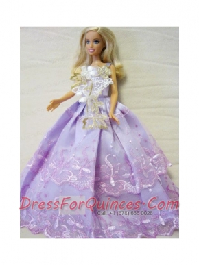 Embroidery Ball Gown Barbie Doll Dress