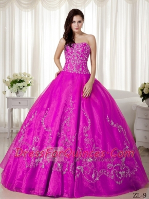 2014 Fuchsia Ball Gown Sweetheart Floor-length  Beading Cheap Quinceanera Dresses