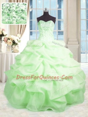 Sweetheart Neckline Beading and Ruffles 15 Quinceanera Dress Sleeveless Lace Up