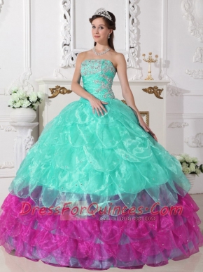 New Elegant Colorful Ball Gown Strapless Floor-length 2014 Spring Quinceanera Dresses