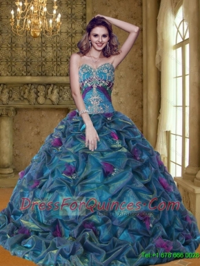 Best Colorful Sweet 15 Dresses with Appliques and Pick Ups
