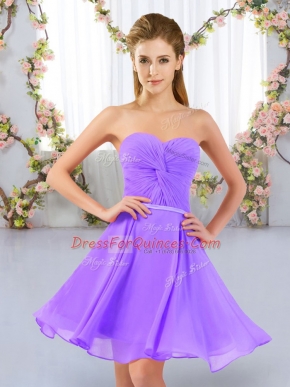 Enchanting Mini Length Lavender Dama Dress for Quinceanera Sweetheart Sleeveless Lace Up