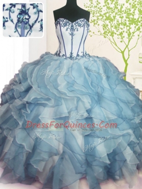 Floor Length Multi-color Ball Gown Prom Dress Sweetheart Sleeveless Lace Up