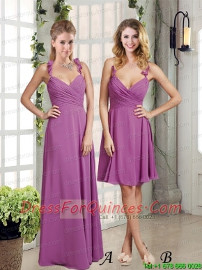 Pretty Straps Ruching Prom Dress for 2015