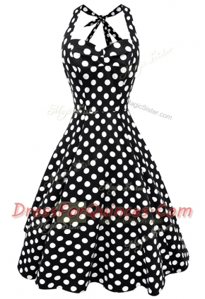 Smart Scoop Sleeveless Backless Knee Length Pattern Evening Dress