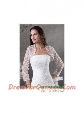 White Long Sleeves  Jacket With Lace