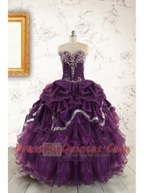Pretty Purple Quinceanera Dresses with Appliques For 2015