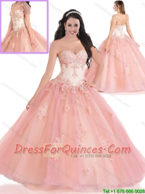 Exquisite 2016 Appliques Quinceanera Dresses with Beading