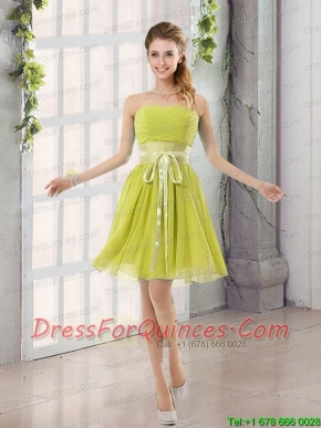 Perfect Belt Ruching Sweetheart A Line Prom Dress for 2015