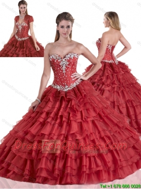 Gorgeous Beading Sweet 16 Dresses with Ruffled Layers