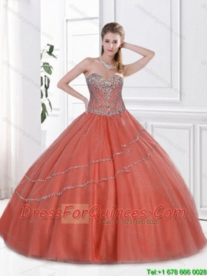 2015 Beautiful Sweetheart Sweet 16 Gowns in Rust Red