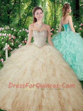 2016 Pretty Ball Gowns Beading and Ruffles Sweet 16 Dresses