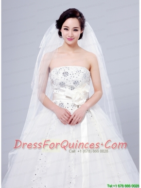 Cheap Four-Tier Cut Edge Drop Veil Wedding Veils