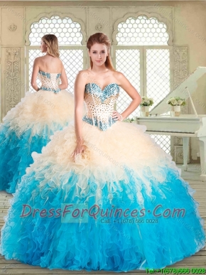 Pretty Sweetheart Sweet 16 Dresses with Beading and Ruffles