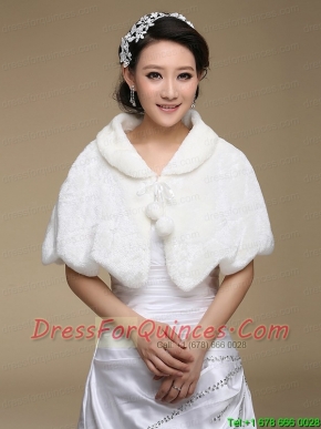 Fold-over Collar Special Occasion Rabbit Fur Shawls