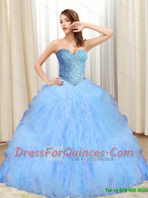 Custom Made Beading and Ruffles 2015 Quinceanera Dresses in Multi Color