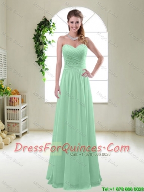 Comfortable Sweetheart Apple Green Prom Dresses with Ruching