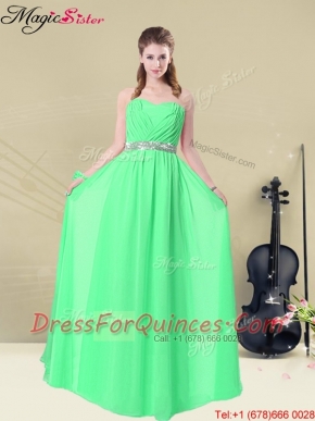 2016 Summer Sexy Sweetheart Floor Length Prom Dresses with Ruching and Belt