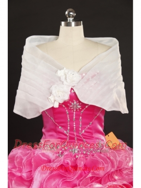 Simple Beading Hand Made Flower Wraps in White