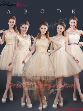 Sweet Short Prom Dresses with Appliques and Belt