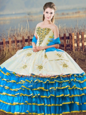 Hot Sale Sleeveless Beading and Ruffled Layers Lace Up Quinceanera Dress