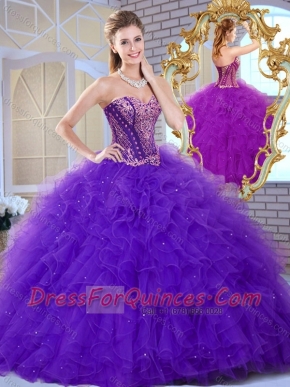 Affordable Sweetheart Ruffles and Appliques Sweet 16 Dresses