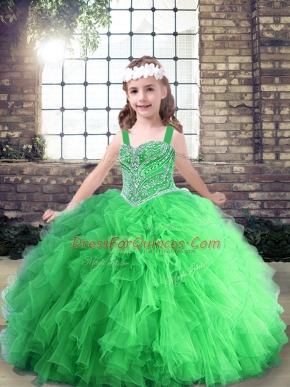 Beading Evening Gowns Lace Up Sleeveless Floor Length