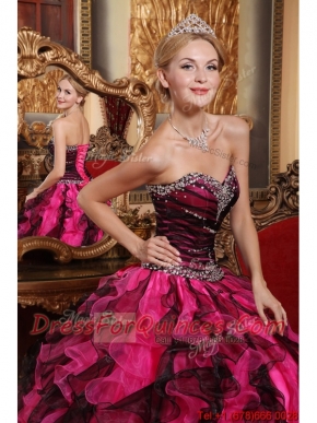 Wholesale Ball Gown Sweetheart Beading and Ruffles Quinceanera Dresses