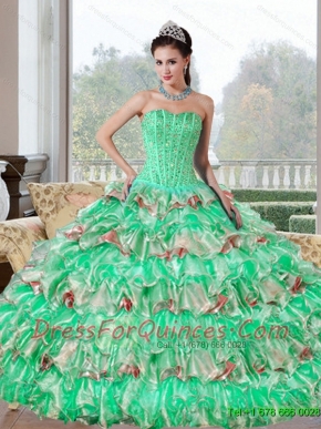Popular Beading and Ruffled Layers Quinceanera Dresses for 2015