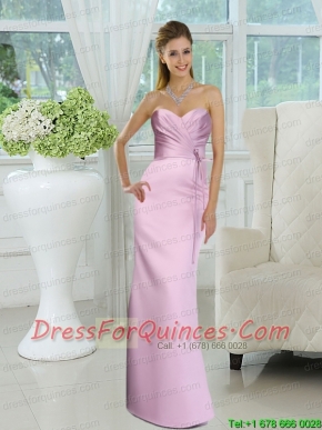 Elegant Ruched Sweetheart Long Prom Dress with Sash