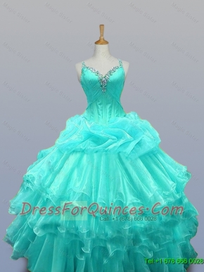 Decent Straps Quinceanera Dresses with Beading and Ruffled Layers