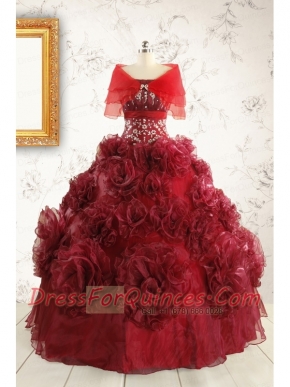 New Style Ball Gown Wine Red Quinceanera Dresses for 2015