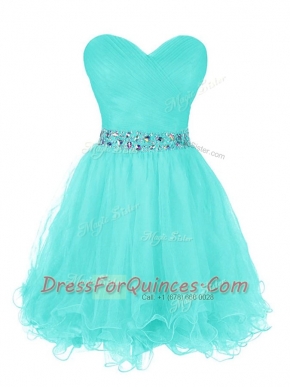 Fantastic Sweetheart Sleeveless Organza Prom Evening Gown Beading and Ruffled Layers Zipper