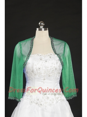2015 Fall Long Sleeves Organza Wraps in Green