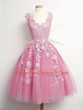 Clearance V-neck Sleeveless Tulle Quinceanera Court of Honor Dress Lace Lace Up