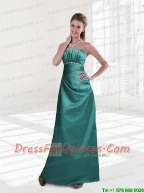 Strapless Column 2015 Prom Dress Beading and Ruching