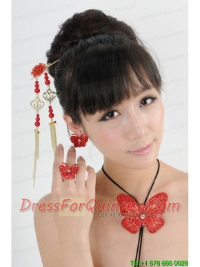 Gorgeous Red Vintage Style Alloy Ladies' Jewelry Sets
