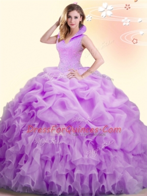 Great Sleeveless Beading and Appliques and Pick Ups Backless Sweet 16 Dress