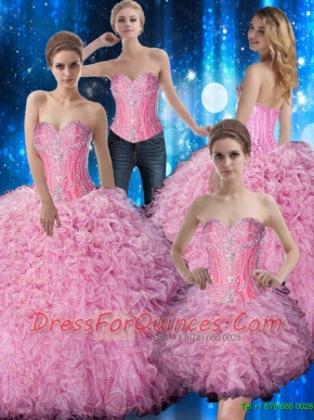 Sturning Beaded and Ruffles Elegant Quinceanera Dresses for 2015