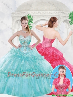 Elegant Ball Gown Sweet 16 Dresses with Beading and Ruffles