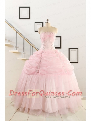 Pretty Strapless Quinceanera Dresses with Beading and Pick Ups