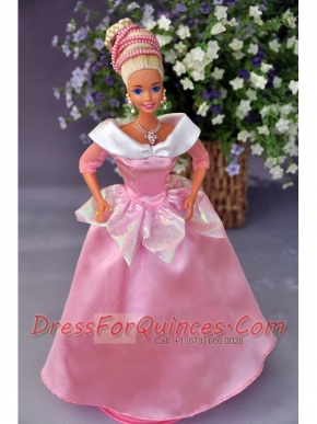 New Fashion Princess Pink Dress Gown For Barbie Doll