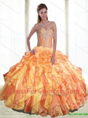 Modest Multi Color Custom Made Quinceanera Dresses with Beading and Ruffles