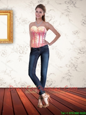 2015 Cute Sweetheart Multi Color Corset with Beading