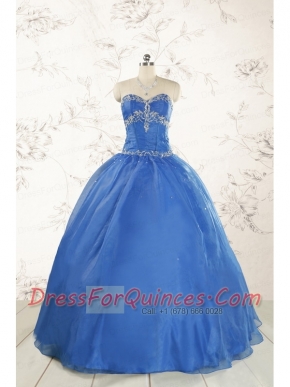 Cheap Beading Quinceanera Dresses in Royal Blue for 2015