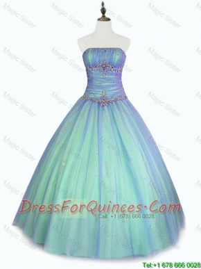 Beautiful Beaded Floor Length Sweet 16 Dresses with Strapless