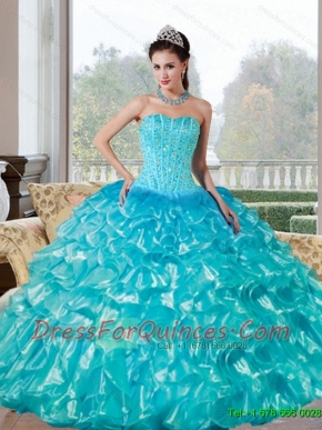 Gorgeous Beading and Ruffles Sweetheart Quinceanera Dresses for 2015