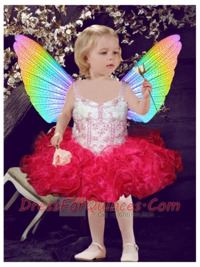 Pretty Straps Mini-length Little Girl Dress with Beading