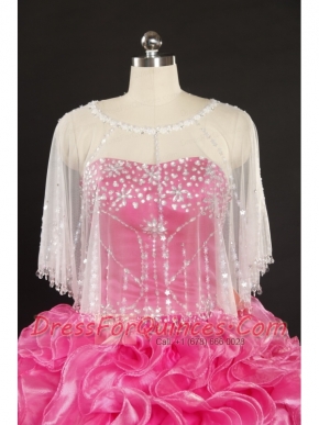 Cheap Beading Organza White Wraps for Summer